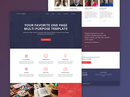 Freebie: ActiveBox HTML Template by Pixelbuddha on Dribbble