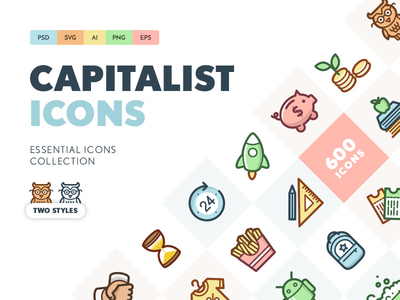 Capitalist Flat Icons Collection bussiness e commerce education flat flat icons icon set icons medical stroke icons technology vacation vector icons