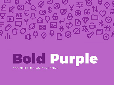 Freebie: 100 Bold Purple Line Icons free freebie icon icons interface line outline pixelbuddha set vector