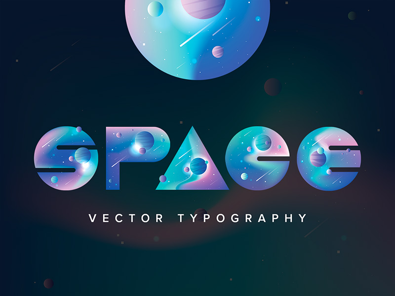 Download Space Vector Typography by Pixelbuddha on Dribbble