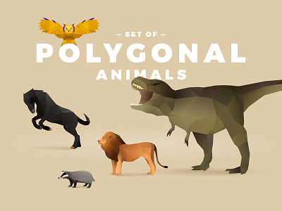 Freebie: Polygonal Animals Set animals free freebie pixelbuddha polygonal set vector