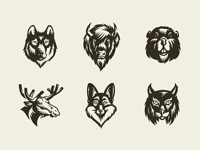 Freebie: Savage Animals Vector Bundle animals bear free freebie logo pixelbuddha templates vectors wolf