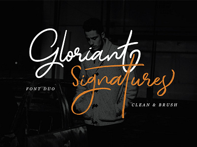 Gloriant Signature Font Duo brush download font fonts hand lettered modern pixelbuddha signature