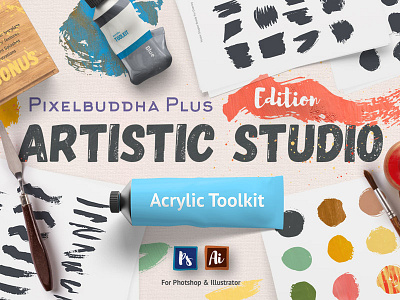 Artistic Studio: Acrylic Toolkit acryl acrylic artistic download forms pixelbuddha shapes splashes textures toolkit