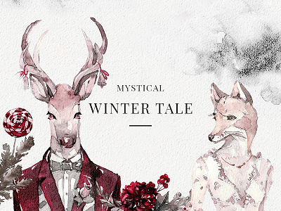 Mystical Winter Watercolor Set art download illustrations patterns pixelbuddha textures watercolor winter