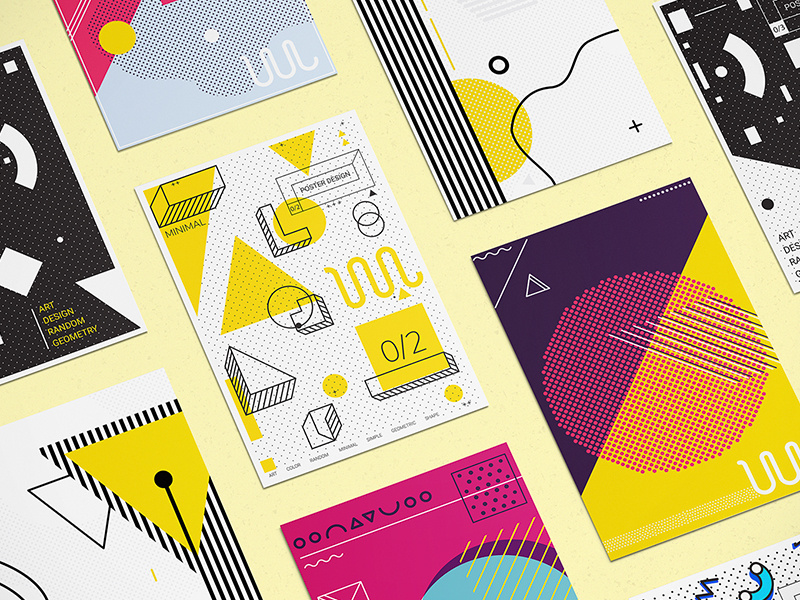 Neo Memphis Megaset geometry elements vectors graphic memphis neo pixelbuddha