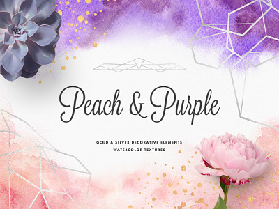 Freebie: Peach & Purple Artistic Toolkit frames free freebie geometry graphic pixelbuddha splashes trending watercolor