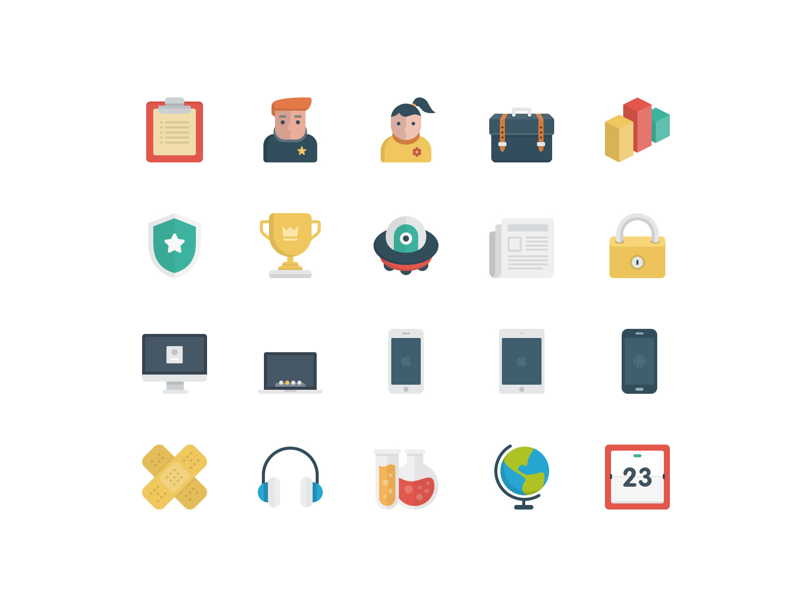 BasicBasic Flat Icons Set #2 100x100 business colorful download flat flat design game icons icons pack icons set vector web