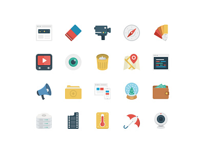 BasicBasic Flat Icons Set #3 100x100 business colorful download flat flat design game icons icons pack icons set vector web