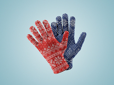 Winter Gloves Mockup Set #2