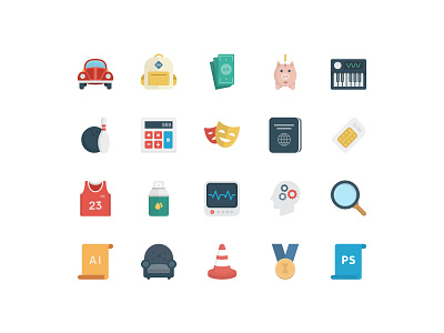 BasicBasic Flat Icons Set #6 100x100 business colorful download flat flat design game icons icons pack icons set vector web