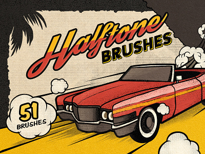 Vintage Comics Halftone Brushes #2 brush brushes comics digital art distressed dots drawing halftone ink out photoshop retro screenprint screentone vintage wash worn