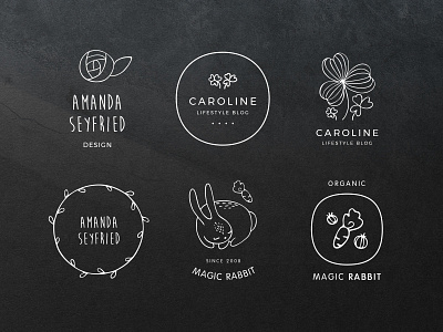 Sweet Doodled Logo Elements