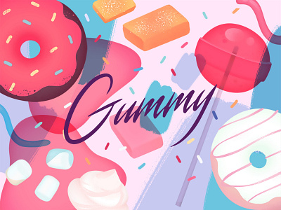 Freebie: Gummy Graphic Elements art donut elements graphic illustration lollipop patterns set stock sweet