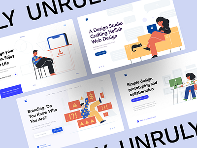 Freebie: Unruly Landing Page Illustrations