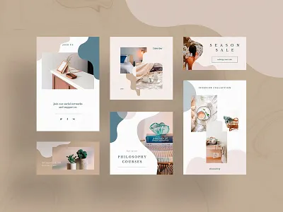 Solveig Social Media Templates clean download facebook instagram media media kit pack pinterest social style templates