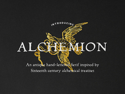 Alchemion Display Serif Font alchemy antique branding display download font label logo pixelbuddha serif typeface vintage