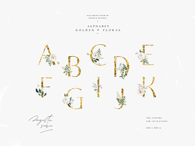 Allegory Watercolors Collection alphabet art bouquet download elements frames gold graphic graphic art sketches stock watercolor