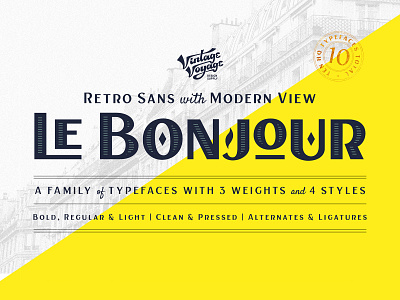 Le Bonjour Font Family download elegant family font france modern paris pixelbuddha plus retro sans serif typeface