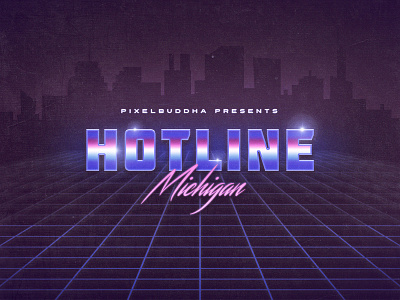 Hotline Michigan Text Effects 80s download effect retro template templates text style vintage