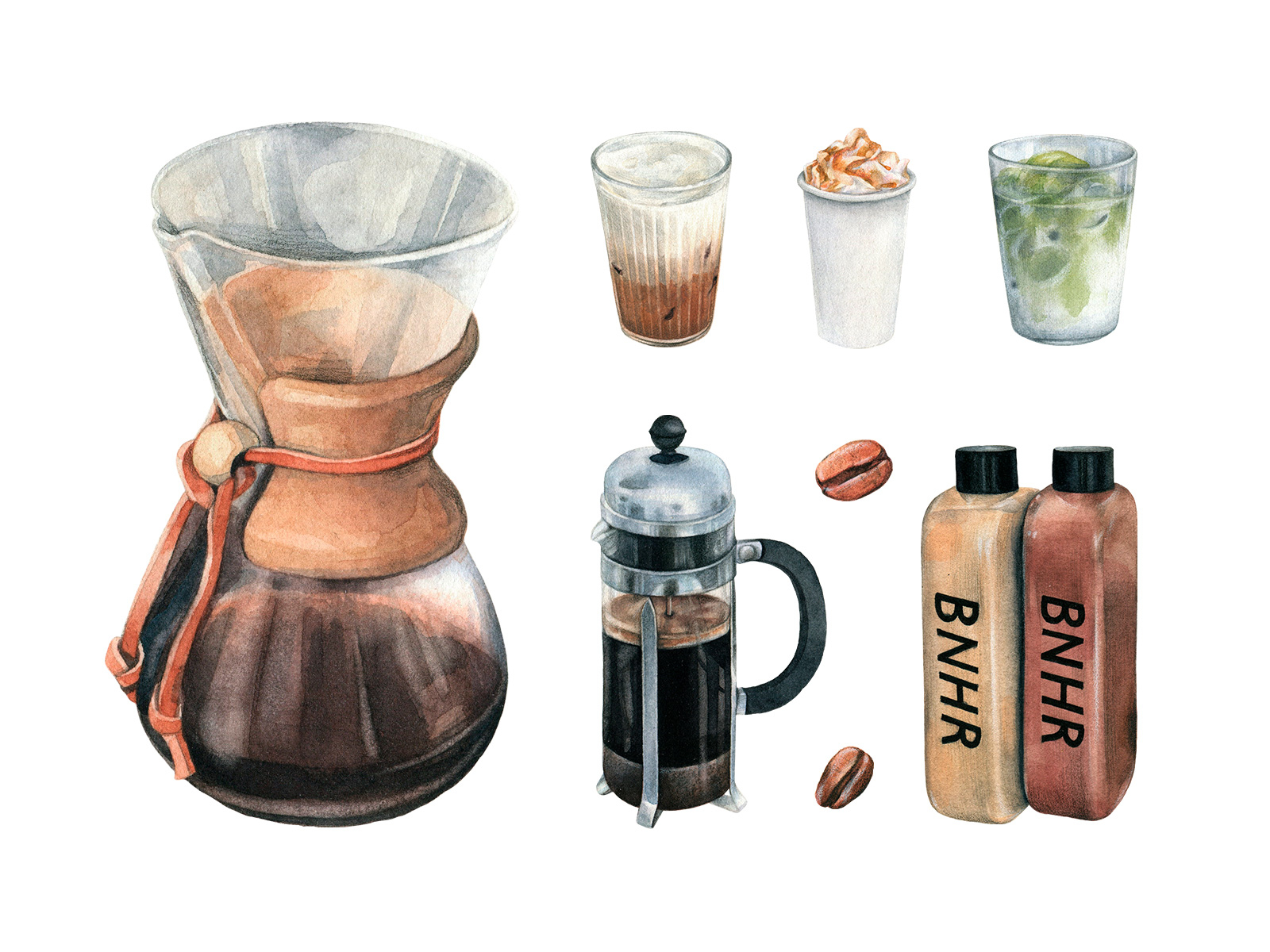 Coffee Watercolors Collection By Pixelbuddha On Dribbble