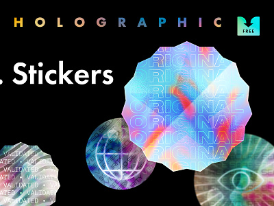 Freebie: Holographic Stickers clipart download foil free freebie graphic holo holographic sticker texture