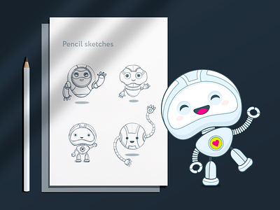 Say Hi! app best bot character clean droid flat golem hello illustration logo mascot robot ui vector