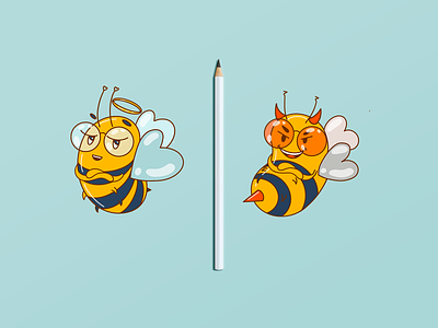 Bee's Alter Egos app bee best character clean illustration logo mascot mascotlogo ui vector