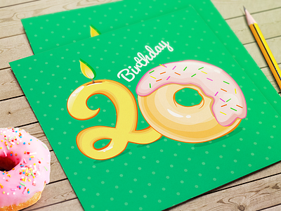 Birthday Greeting Card ai app best birthday candle card day donut green ios pencil wishes