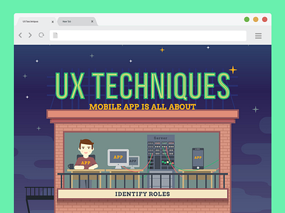 Ux Techniques android app clean colors house illustration infographic ios man mobile ui ux