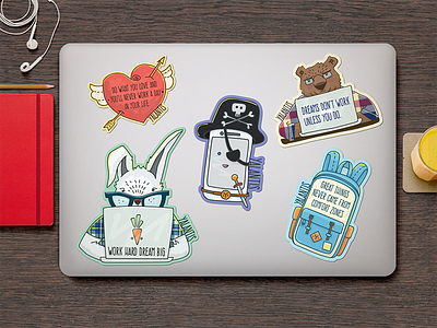 Stickers for lovely team art backpack bear best heart illustration laptop macbook mobile pirate rabbit style