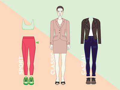 About Fashion app casual classic fashion girl illustration line simple sport style trend ui