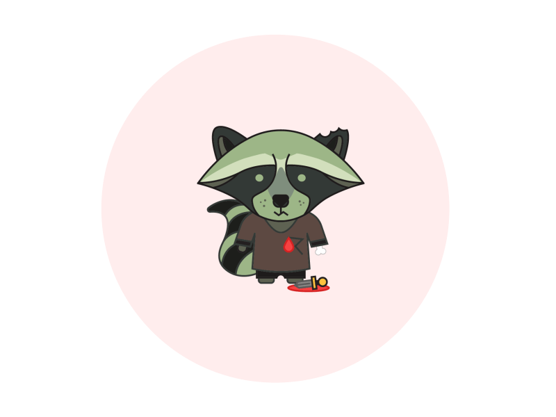 Zombie Time blood character dead emoji green icon raccoon ui zombie