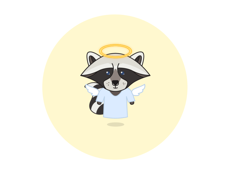 Angel angel character emoji icon illustration light raccoon ui