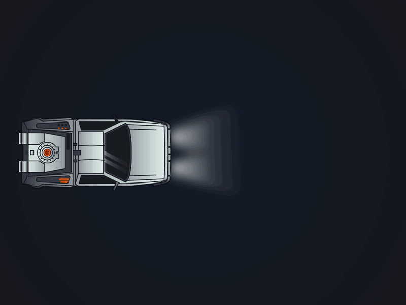 DeLorean animation back car delorean design future presentation readymag story ui ux web