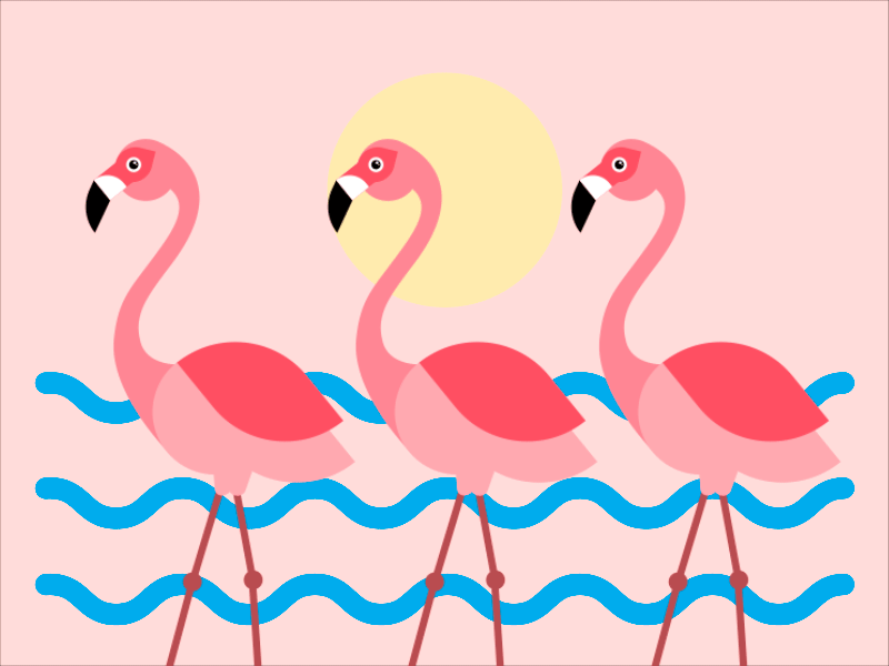 Flamingo ae aftereffects animation app character flamingo go pink yellow