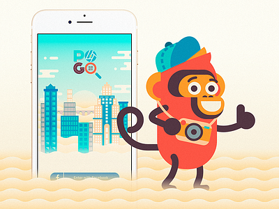 Pogo The Monkey app best branding character design flat fun illustration ui ux vector