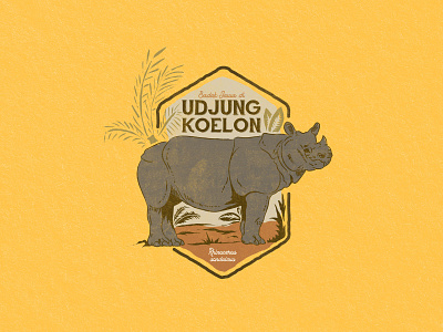 Ujung Kulon National Park animal animal illustration design illustration logo nature nature illustration retro travel vector vintage vintage badge