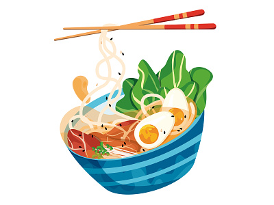 ramen art design digital art flat food food illustration illustration vector vector art vector artist
