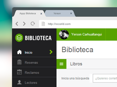 App library UI design green library ui uncp web