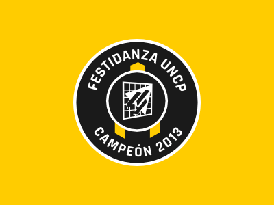 Badge Festidanza UNCP 2014 badge branding design festidanza huancayo peru uncp yellow