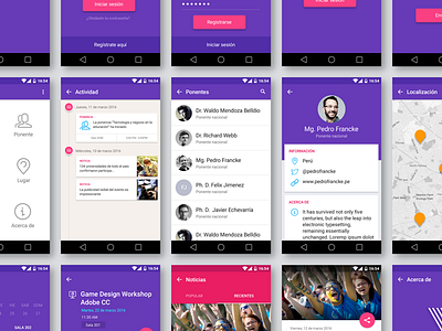 Event App UI Kit for Android android design event material mobile peru template ui ui kit