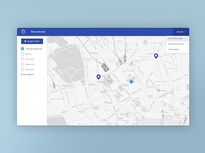 SidMaps | Web App blue design map peru ui web
