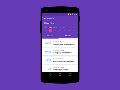 Schedule Event App for Android android design event material mobile peru