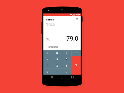 Cash Control App for Android android design material mobile peru red