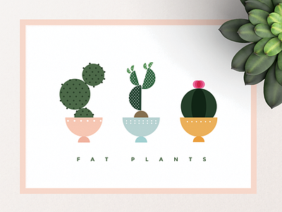 Fat Plants design flat graphic plant