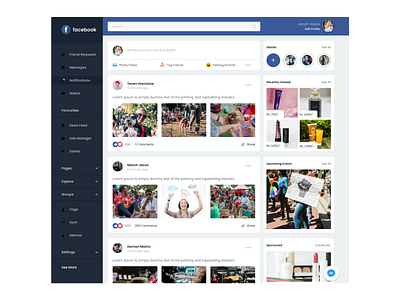 Facebook Redesign adobe xd design ui ui ux uidesign ux web website