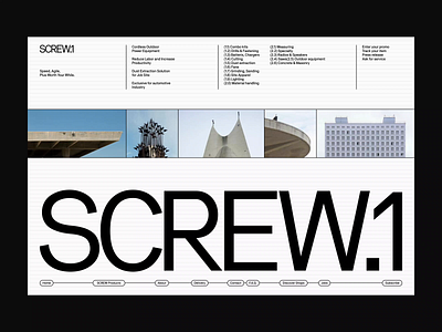 SCREW.1 adobexd branding brutal clean concept creative dailyui design flat graphic design landing page minimalism product design typography ui ux web webdesign website webui