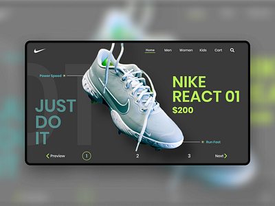 Nike React Concept figma figmadesign justdoit nike air nike react nike shoes shoes store ui webdesign website website concept