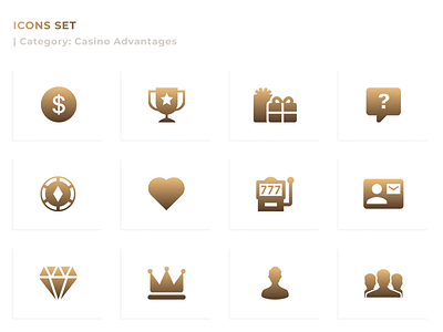 Icons Set adobe xd advantages casino figma icon icon design iconography icons pack icons set ui design uiux ux design web design